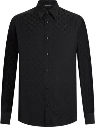Roberto Cavalli Monogram Mirror Snake Shirt - Heren - Casual Overhemden - Zwart - S - Overhemden