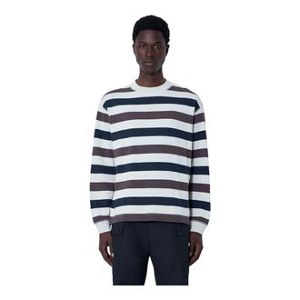 Margaret Howell Sweatshirts, male, Multicolor, Size: XL Striped Crewneck Sweatshirt