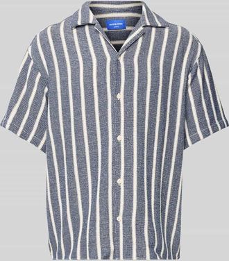 Jack & Jones Jack & Jones Regular Fit Freizeithemd mit Resortkragen Modell COBA in Marine, Gr&ouml;&szlig;e XL