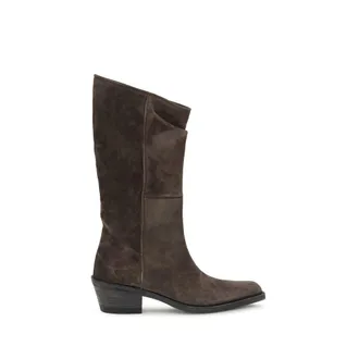 Khaite Brown Leather Ankle Womens Boots