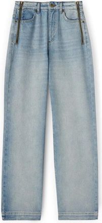 Motivi Wide leg palazzo jeans met ritsen aan de zijkant - Dames - Loose Fit Jeans - Blauw - M - Katoen - Jeans