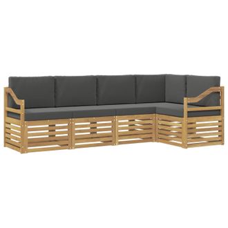 vidaXL Conjunto De Sof&aacute;s De Exterior 5 Pcs Blanco Y Antracita Vidaxl