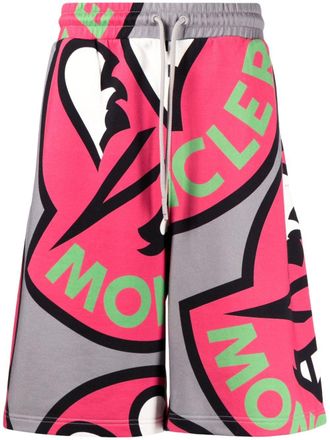 Moncler Bermuda con stampa - Grigio