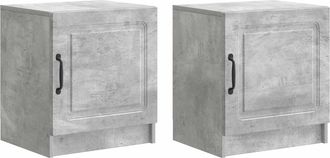 vidaXL Armario De Noche 2 Uds. Gris Hormig&oacute;n 43 X 34,5 X 47 Cm Vidaxl