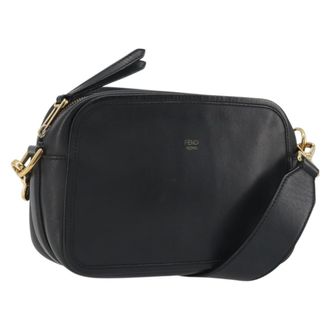 Fendi F Is Fendi Camera Leather Navy Leather Handbag (Pre-Owned)