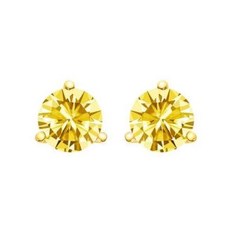 House of Brilliance 14K Gold 3-Prong Martini Set 1 1/2 Cttw Yellow Lab Grown Diamond Solitaire Stud Earrings at Nordstrom