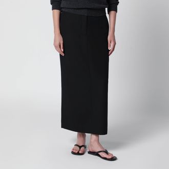 Toteme Black maxi skirt in wool blend