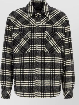 Dolce & Gabbana embroidered wool blend shirt jacket