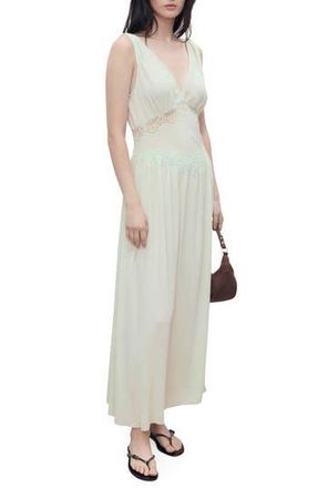 Mango Lace Trim Sleeveless Maxi Dress in Mint Green at Nordstrom Rack, Size 4