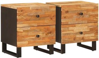 vidaXL Armario De Noche Con Caj&oacute;n 2 Pcs Marr&oacute;n 40 X 33 X 46 Cm Vidaxl