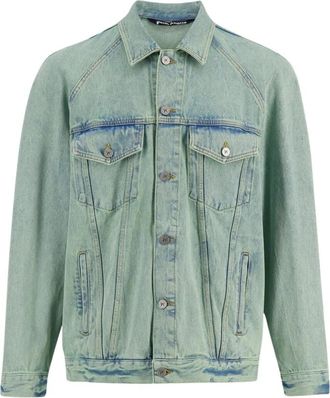 Palm Angels Stijlvolle Overdyed Denim Jack - Heren - Spijkerjassen - Blauw - S - Denim - Jassen