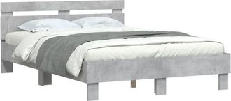 vidaXL Bed Frame with led without Mattress Concrete Grey 120x200 cm Vidaxl