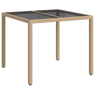 vidaXL Mesa De Comedor De Jard&iacute;n Beige 90 X 90 X 75 Cm Polirat&aacute;n Vidaxl