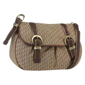 Dior Pre-owned Shoulder Bags, female, Beige, Size: ONE SIZE Pre-owned Trotter Canvas Shoulder Bag