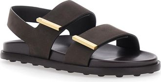 Tod's Womens Leather Sandals, Brown Calf
