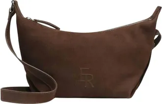 Etrier Cavalier Nubuck Schoudertas - Dames - Tassen - Bruin - Maat: ONE Size Leer