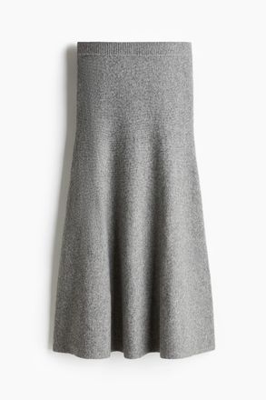 H&M Ausgestellter Strickjupe - Grau