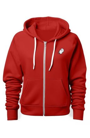 Dalix Ghost Zip Hoodie in Red at Nordstrom, Size Xxx-Large