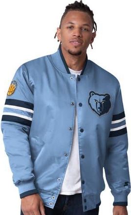 Starter Mens Starter Light Blue Memphis Grizzlies Scout Varsity Satin Full-Snap Jacket at Nordstrom, Size X-Large