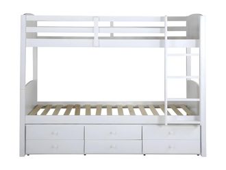 Vente-Unique Separable Bunk Beds With Storage - 2 X 90 X 190 Cm - White Pine | Size: Single