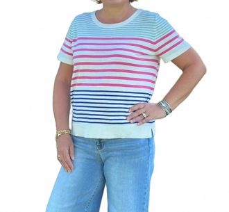 Hatley Simone Knit Tee In Summer Stripe