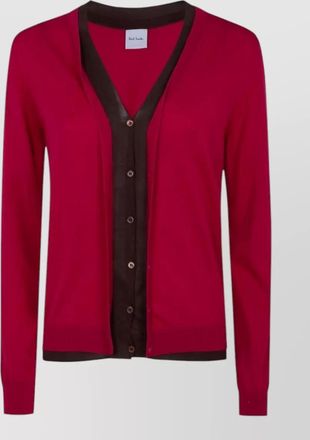 Paul Smith cardigan contrast trim layered design long sleeves