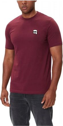 Karl Lagerfeld T-shirt met ronde hals - Heren - T-shirts - Rood - S - Katoen - Tops