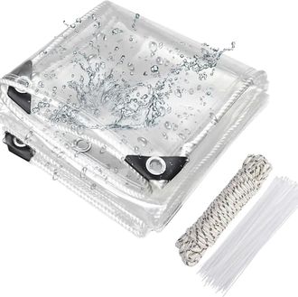 OEM Lona Transparente, Resistente, Protecci&oacute;n Impermeable, Transparente, 3 M De Alto X 3 M De Ancho