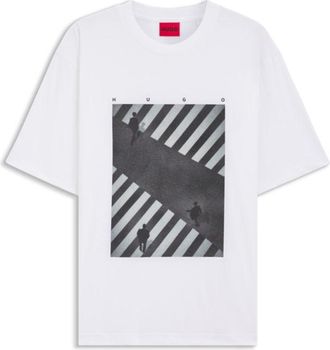 HUGO BOSS Printed-artwork T-shirt in cotton jersey