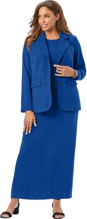 Jessica London Stretch Crepe Maxi Jacket Dress in Dark Sapphire at Nordstrom, Size 32