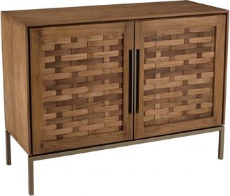 Macabane Aparador de madera de teca reciclada 2 puertas