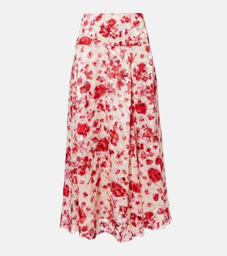 Isabel Marant Falda larga Hilza de jacquard floral