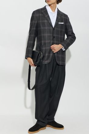 Kiton Check-pattern Blazer, Mens, Grey
