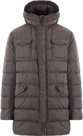 Herno hooded padded coat - men - Goose Feather/Goose Down/Polyamide/Polyamide - 46 - Grey