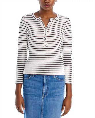Mother Itty Bitty Pixie Thermal Tee In Stripe Tease