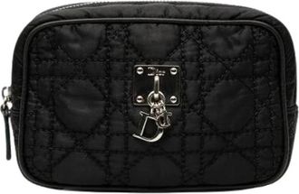 Dior Pre-owned Clutches, female, Black, Size: ONE SIZE Pre-owned Quilted Nylon Pouch