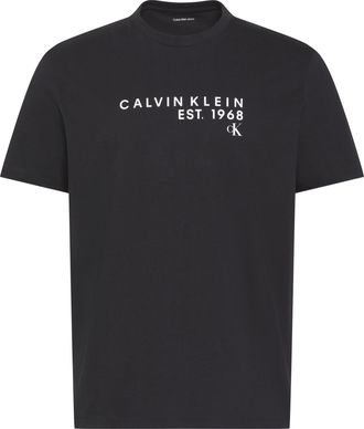 Calvin Klein Jeans T-Shirt CALVIN KLEIN JEANS GRAPHIC TEE, Herren, Gr. XXL, schwarz, Web, Obermaterial: 100% Baumwolle, unifarben, regular fit normal, Rundhals, eingeset