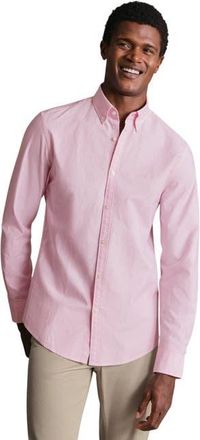 CHARLES TYRWHITT Plain button-down stretch washed Oxford shirt in Pink at Nordstrom, Size Xx-Large