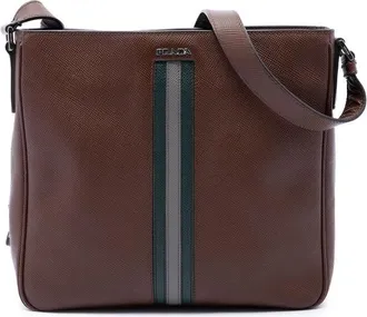 Prada Pre-owned Prada Saffiano Striped Messenger Bag Ladies CQ6HP9VKY9PR8P75