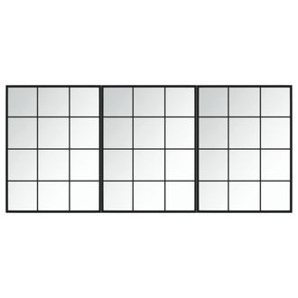 Berkfield Home Wall Mirrors 3 pcs Black 80x60 cm Metal
