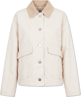 Rag & Bone Cream Denim Jacket - Dames - Spijkerjassen - Beige - XS - Denim - Jassen