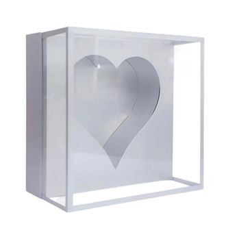 OEM Elegante Recipiente Acr&iacute;lico Con Forma De Coraz&oacute;n - Plateado
