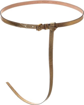 Michael Kors Carolyn Lizard-Embossed Leather Belt