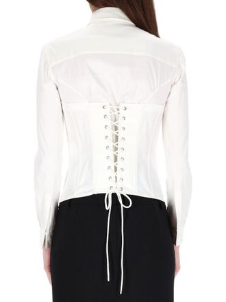 Balenciaga Corset Stretch-Cotton Shirt - White