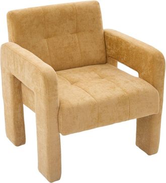 Urban Meuble Sill&oacute;n retro chic en chenilla amarillo mostaza