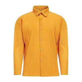 Issey Miyake Casual Shirts, male, Orange, M, Homme Plisse Issey Miyake Shirts