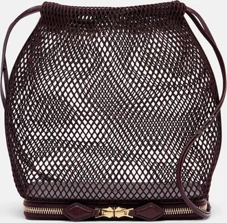 Alaia Ala&iuml;a Le Pochon fishnet bucket bag
