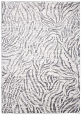 Tapiso Alfombra de sal&oacute;n dormitorio crema gris piel de animal 120 x 170 cm