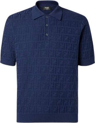 Fendi Polo Shirt - Heren - Polos - Blauw - XL - Tops