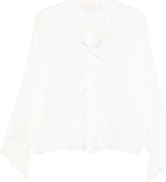 iBlues Blusa con ruches - Bianco